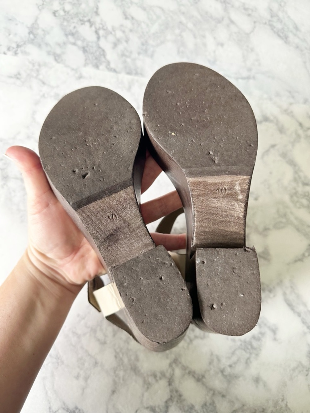 Stella McCartney Beige Chunky Wooden Platform Sandals - Picture 4 of 12